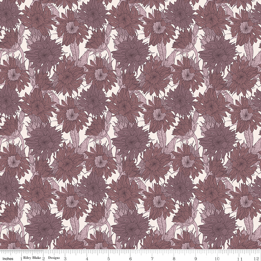 Evening on the Prairie Sunflower Grape Fabric by Modern Prairie | Riley Blake