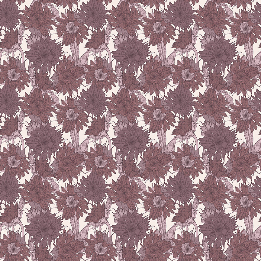 Evening on the Prairie Sunflower Grape Fabric by Modern Prairie | Riley Blake