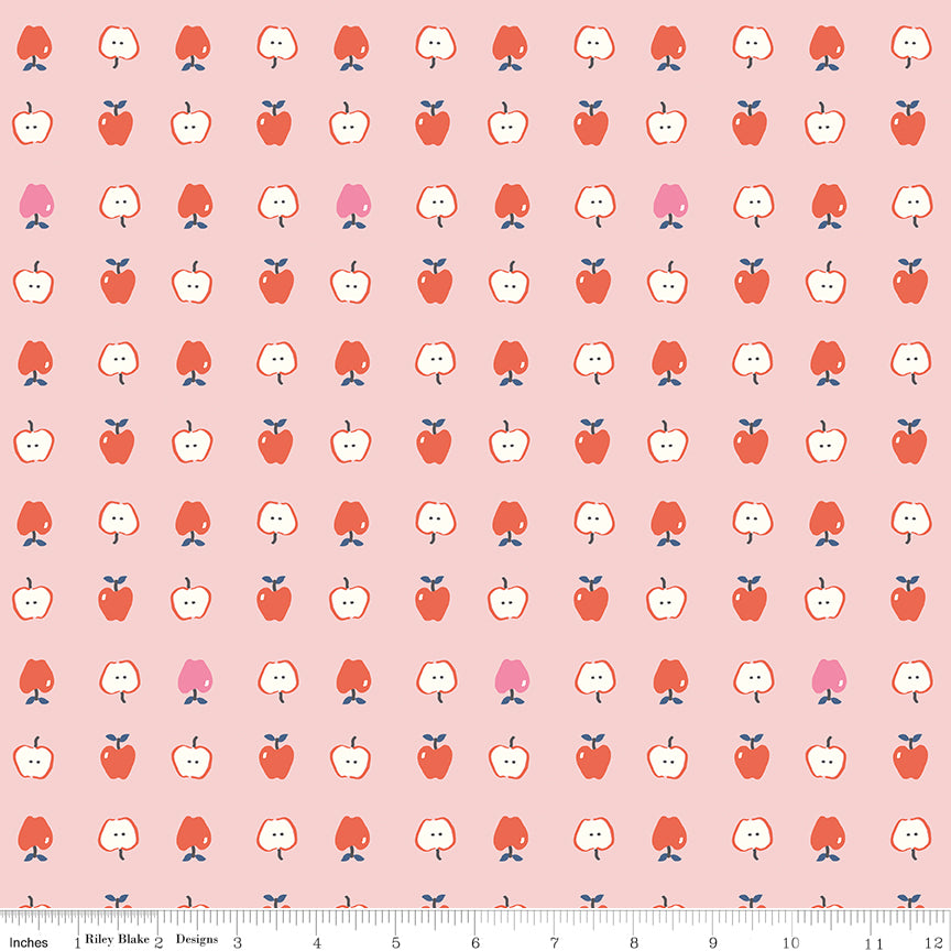 Cotton Nook Apple Fabric Pink by Mini Kim | Riley Blake Designs