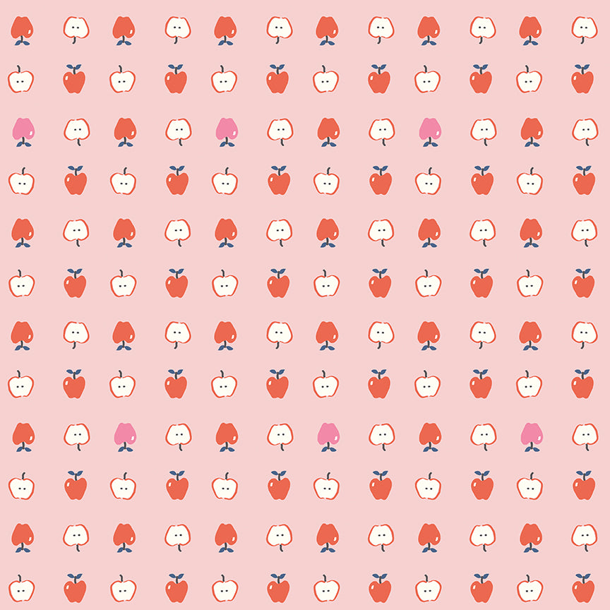 Cotton Nook Apple Fabric Pink by Mini Kim | Riley Blake Designs