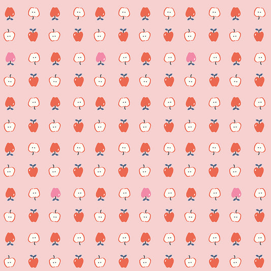 Cotton Nook Apple Fabric Pink by Mini Kim | Riley Blake Designs