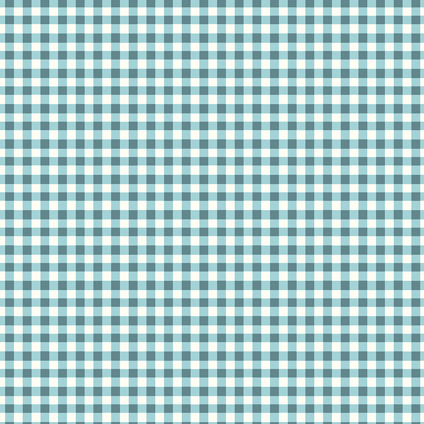 Cotton Nook Blue Plaid Gingham Fabric by Minki Kim | Riley Blake