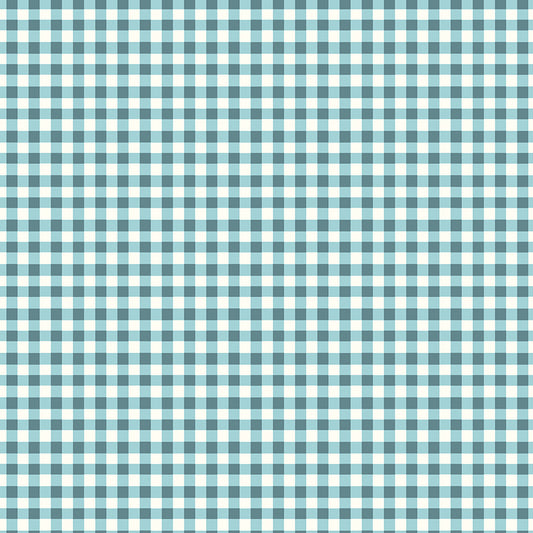 Cotton Nook Blue Plaid Gingham Fabric by Minki Kim | Riley Blake