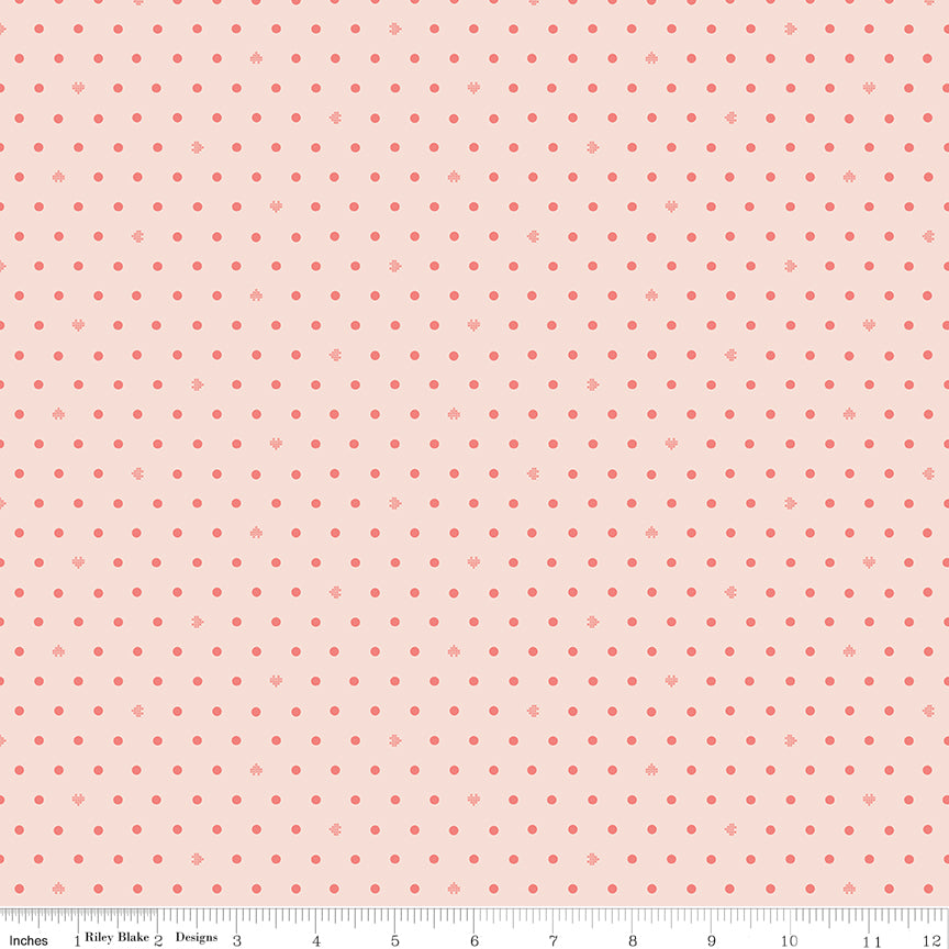 Cotton Nook Dots Blush Fabric by Minki Kim | Riley Blake